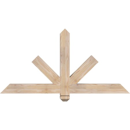 Ekena Millwork Kennewick Smooth Timber Gable Bracket, Douglas Fir, 48"W x 24"H x 3 1/2"D x 3 1/2"F, 12/12 Pitch GBW048X24X0404KEN00SDF